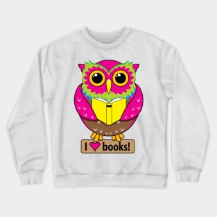 Owl: I Love Books Crewneck Sweatshirt